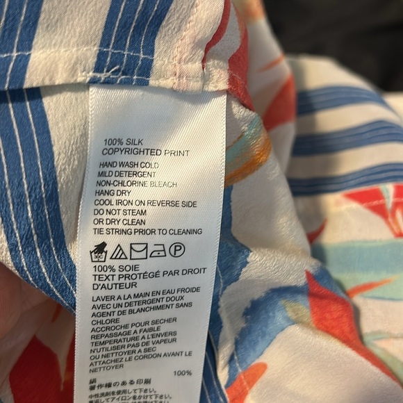 Tommy Bahama Multicolor Leaf Print Halter Top Silk Summer Beach M - Picture 5 of 5